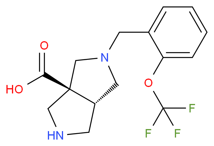(3aS*,6aS*)-2-[2-(trifluoromethoxy)benzyl]hexahydropyrrolo[3,4-c]pyrrole-3a(1H)-carboxylic acid_分子结构_CAS_)
