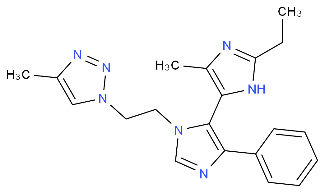 2-ethyl-5-methyl-3'-[2-(4-methyl-1H-1,2,3-triazol-1-yl)ethyl]-5'-phenyl-3H,3'H-4,4'-biimidazole_分子结构_CAS_)