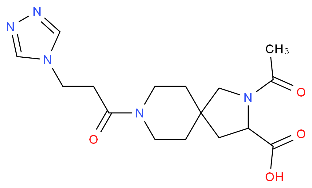 2-acetyl-8-[3-(4H-1,2,4-triazol-4-yl)propanoyl]-2,8-diazaspiro[4.5]decane-3-carboxylic acid_分子结构_CAS_)