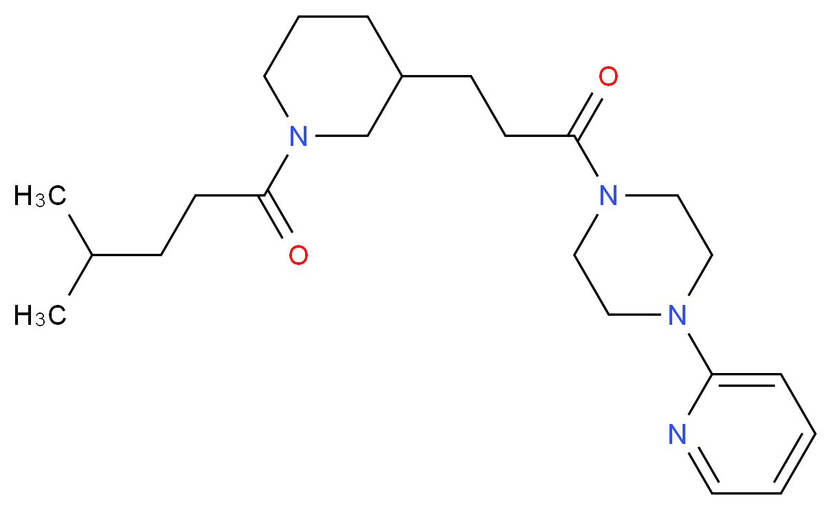 1-{3-[1-(4-methylpentanoyl)-3-piperidinyl]propanoyl}-4-(2-pyridinyl)piperazine_分子结构_CAS_)