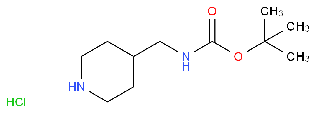 tert-butyl N-[(piperidin-4-yl)methyl]carbamate hydrochloride_分子结构_CAS_1049727-98-1