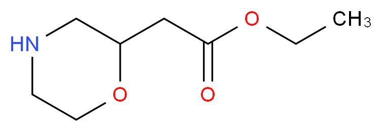 ethyl 2-(morpholin-2-yl)acetate_分子结构_CAS_503601-25-0