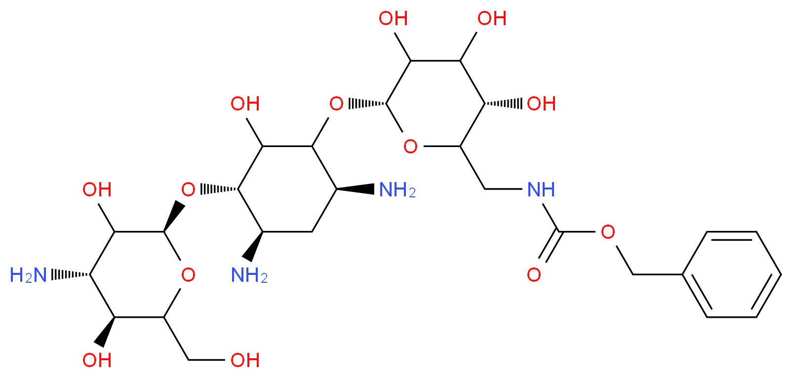 6'-N-(Benzyloxycarbonyl)kanamycin A_分子结构_CAS_40372-09-6)