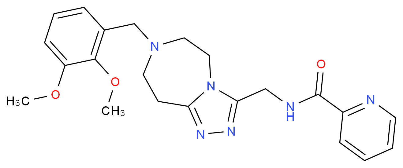 N-{[7-(2,3-dimethoxybenzyl)-6,7,8,9-tetrahydro-5H-[1,2,4]triazolo[4,3-d][1,4]diazepin-3-yl]methyl}-2-pyridinecarboxamide_分子结构_CAS_)