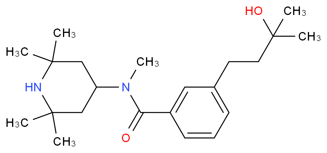 3-(3-hydroxy-3-methylbutyl)-N-methyl-N-(2,2,6,6-tetramethyl-4-piperidinyl)benzamide_分子结构_CAS_)