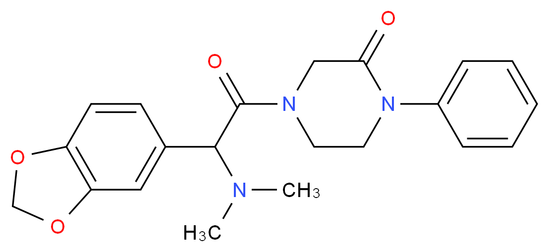 4-[1,3-benzodioxol-5-yl(dimethylamino)acetyl]-1-phenyl-2-piperazinone_分子结构_CAS_)