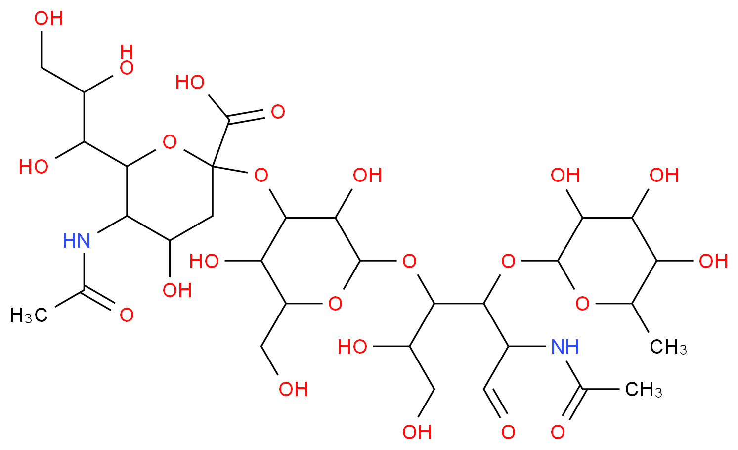 3′-Sialyl-Lewis-X tetrasaccharide_分子结构_CAS_98603-84-0)