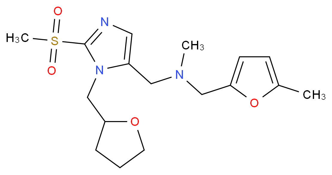 N-methyl-1-(5-methyl-2-furyl)-N-{[2-(methylsulfonyl)-1-(tetrahydro-2-furanylmethyl)-1H-imidazol-5-yl]methyl}methanamine_分子结构_CAS_)