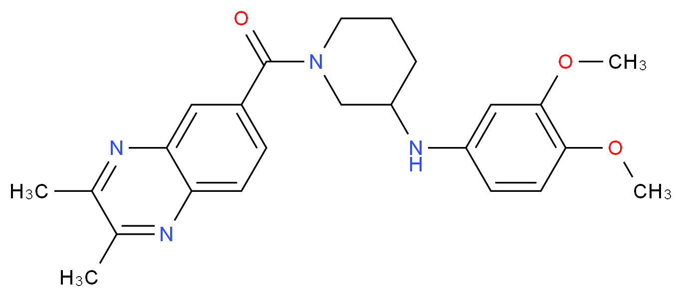 N-(3,4-dimethoxyphenyl)-1-[(2,3-dimethyl-6-quinoxalinyl)carbonyl]-3-piperidinamine_分子结构_CAS_)