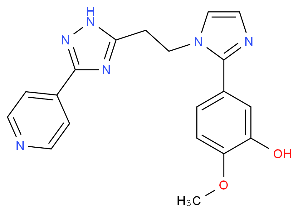 2-methoxy-5-{1-[2-(3-pyridin-4-yl-1H-1,2,4-triazol-5-yl)ethyl]-1H-imidazol-2-yl}phenol_分子结构_CAS_)