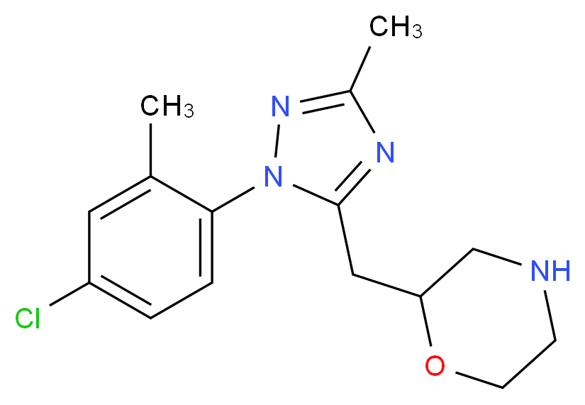 2-{[1-(4-chloro-2-methylphenyl)-3-methyl-1H-1,2,4-triazol-5-yl]methyl}morpholine_分子结构_CAS_)