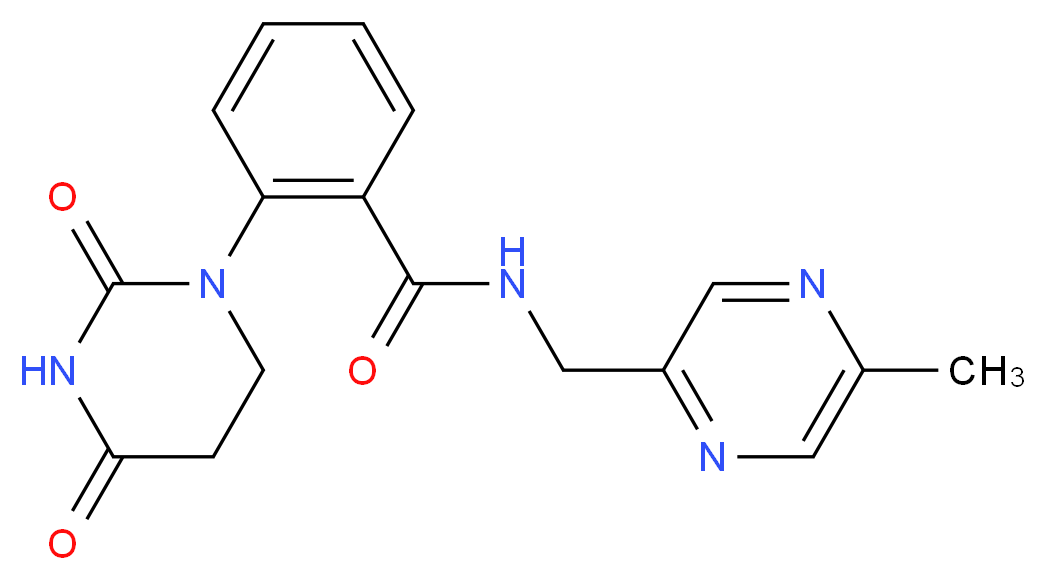 2-(2,4-dioxotetrahydropyrimidin-1(2H)-yl)-N-[(5-methylpyrazin-2-yl)methyl]benzamide_分子结构_CAS_)