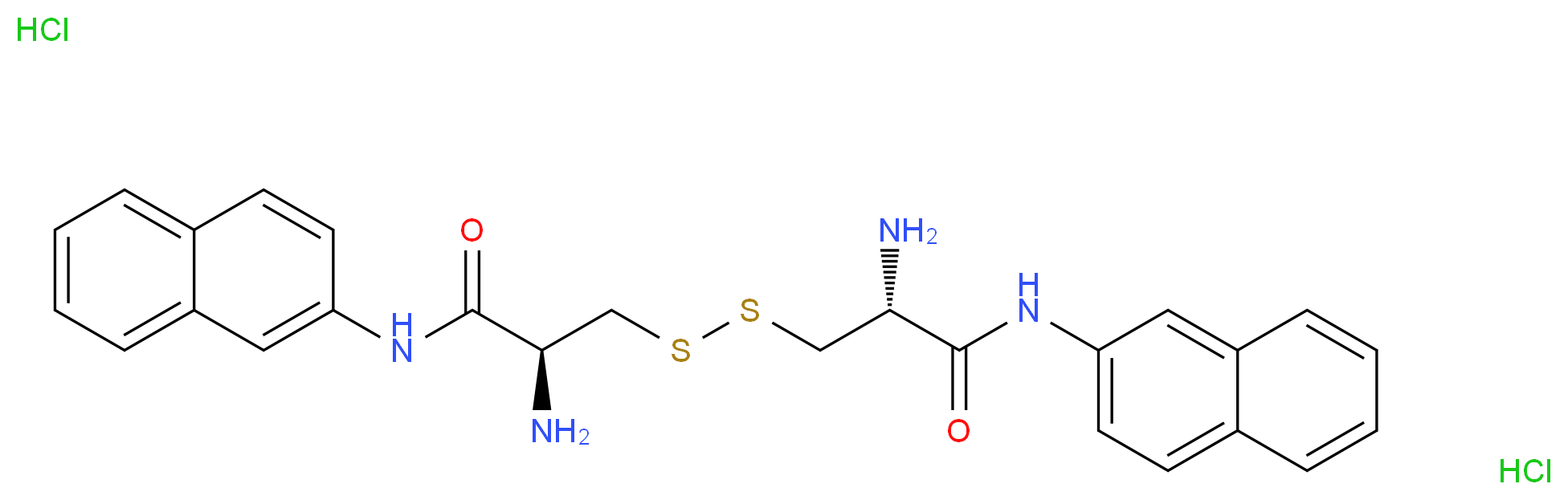 L-Cystine di-β-naphthylamide dihydrochloride_分子结构_CAS_100900-22-9)