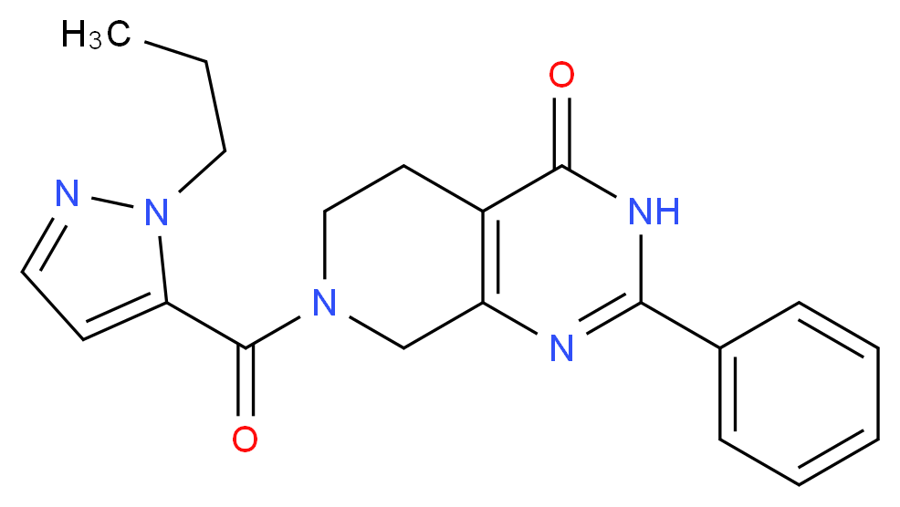 2-phenyl-7-[(1-propyl-1H-pyrazol-5-yl)carbonyl]-5,6,7,8-tetrahydropyrido[3,4-d]pyrimidin-4(3H)-one_分子结构_CAS_)
