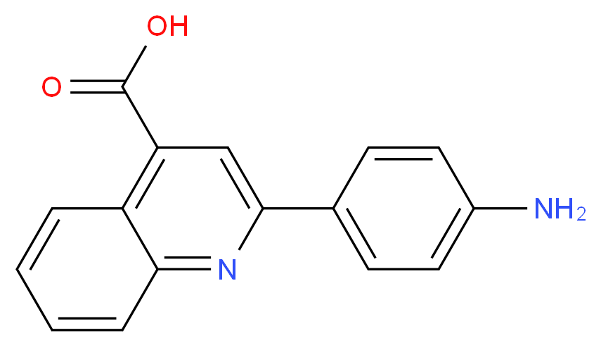 2-(4-aminophenyl)quinoline-4-carboxylic acid_分子结构_CAS_94205-62-6