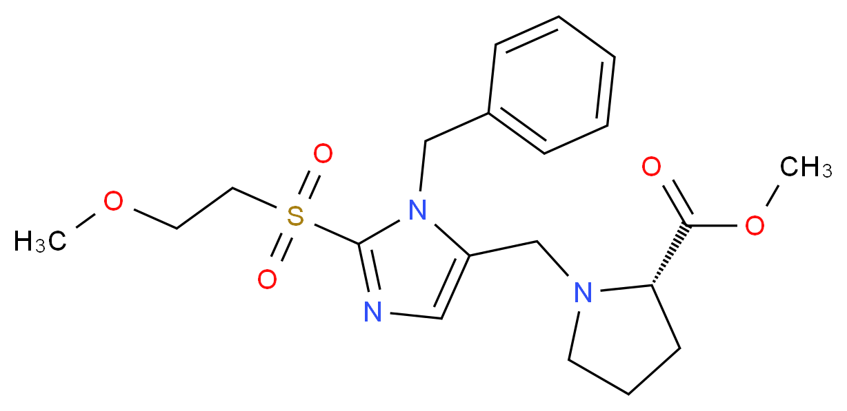methyl 1-({1-benzyl-2-[(2-methoxyethyl)sulfonyl]-1H-imidazol-5-yl}methyl)-L-prolinate_分子结构_CAS_)