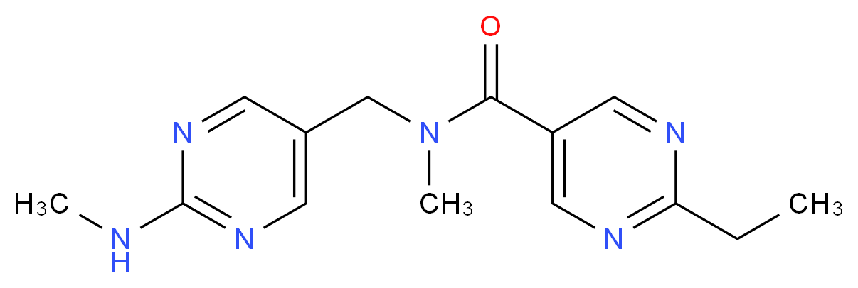 2-ethyl-N-methyl-N-{[2-(methylamino)-5-pyrimidinyl]methyl}-5-pyrimidinecarboxamide_分子结构_CAS_)
