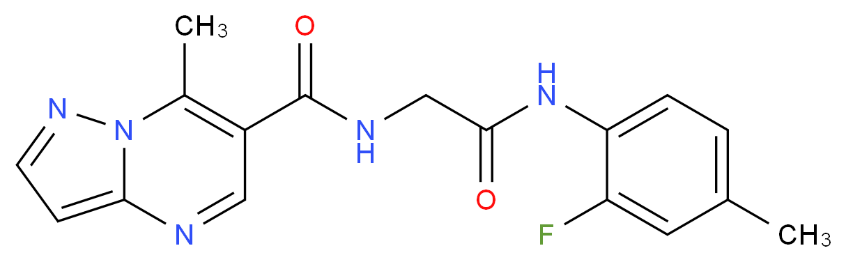 N-{2-[(2-fluoro-4-methylphenyl)amino]-2-oxoethyl}-7-methylpyrazolo[1,5-a]pyrimidine-6-carboxamide (non-preferred name)_分子结构_CAS_)