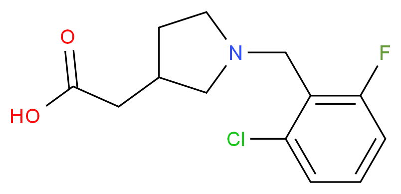 [1-(2-chloro-6-fluorobenzyl)pyrrolidin-3-yl]acetic acid_分子结构_CAS_)