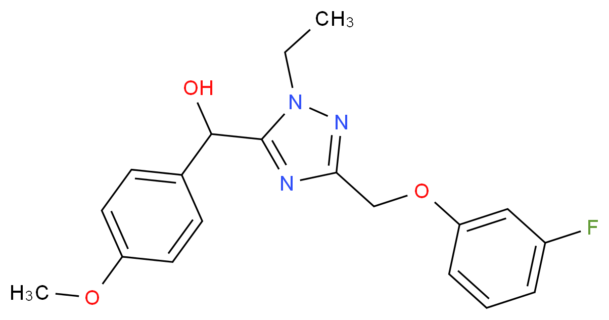 {1-ethyl-3-[(3-fluorophenoxy)methyl]-1H-1,2,4-triazol-5-yl}(4-methoxyphenyl)methanol_分子结构_CAS_)