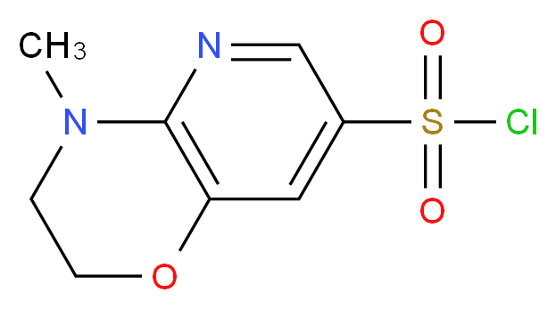 3,4-Dihydro-4-methyl-2H-pyrido[3,2-b][1,4]oxazine-7-sulphonyl chloride 97%_分子结构_CAS_910037-13-7)