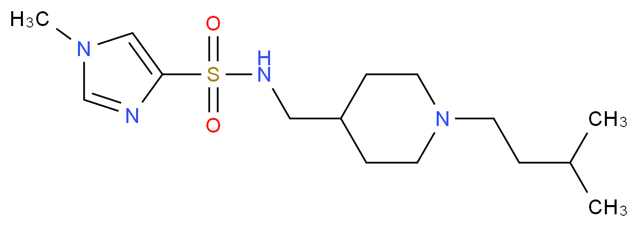 1-methyl-N-{[1-(3-methylbutyl)piperidin-4-yl]methyl}-1H-imidazole-4-sulfonamide_分子结构_CAS_)