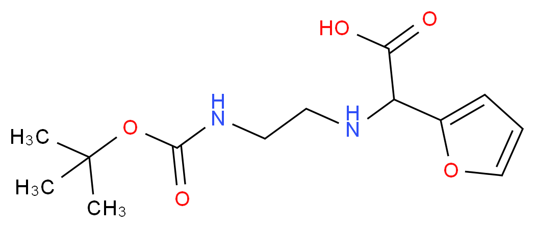 2-(2-N-Boc-氨基乙基氨基)-2-(2-呋喃)乙酸_分子结构_CAS_871125-85-8)