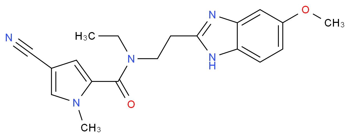 4-cyano-N-ethyl-N-[2-(5-methoxy-1H-benzimidazol-2-yl)ethyl]-1-methyl-1H-pyrrole-2-carboxamide_分子结构_CAS_)