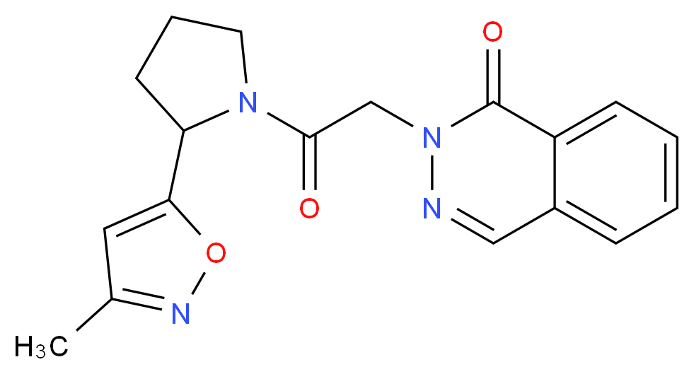 2-{2-[2-(3-methylisoxazol-5-yl)pyrrolidin-1-yl]-2-oxoethyl}phthalazin-1(2H)-one_分子结构_CAS_)
