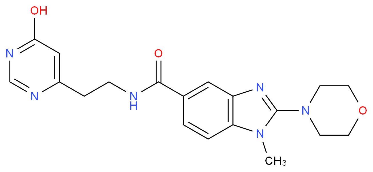 N-[2-(6-hydroxy-4-pyrimidinyl)ethyl]-1-methyl-2-(4-morpholinyl)-1H-benzimidazole-5-carboxamide_分子结构_CAS_)