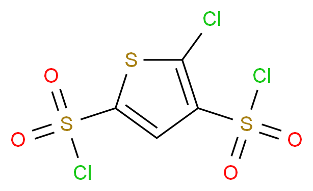 2-Chlorothiophene-3,5-bis(sulfonyl chloride)_分子结构_CAS_86806-70-4)