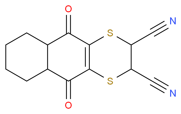 5,10-dioxo-2H,3H,5H,5aH,6H,7H,8H,9H,9aH,10H-naphtho[2,3-b][1,4]dithiine-2,3-dicarbonitrile_分子结构_CAS_3347-22-6