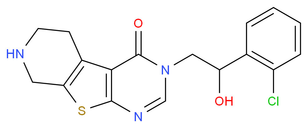 3-[2-(2-chlorophenyl)-2-hydroxyethyl]-5,6,7,8-tetrahydropyrido[4',3':4,5]thieno[2,3-d]pyrimidin-4(3H)-one_分子结构_CAS_)
