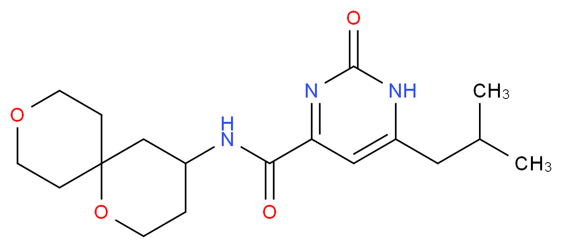 N-1,9-dioxaspiro[5.5]undec-4-yl-6-isobutyl-2-oxo-1,2-dihydropyrimidine-4-carboxamide_分子结构_CAS_)