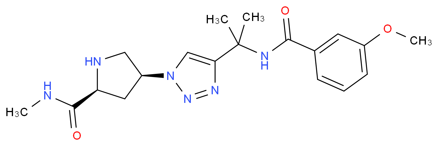 (4S)-4-(4-{1-[(3-methoxybenzoyl)amino]-1-methylethyl}-1H-1,2,3-triazol-1-yl)-N-methyl-L-prolinamide_分子结构_CAS_)