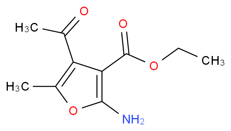 Ethyl 4-acetyl-2-amino-5-methyl-3-furoate_分子结构_CAS_99076-38-7)