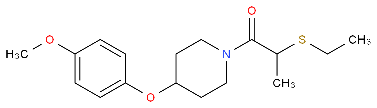 1-[2-(ethylthio)propanoyl]-4-(4-methoxyphenoxy)piperidine_分子结构_CAS_)