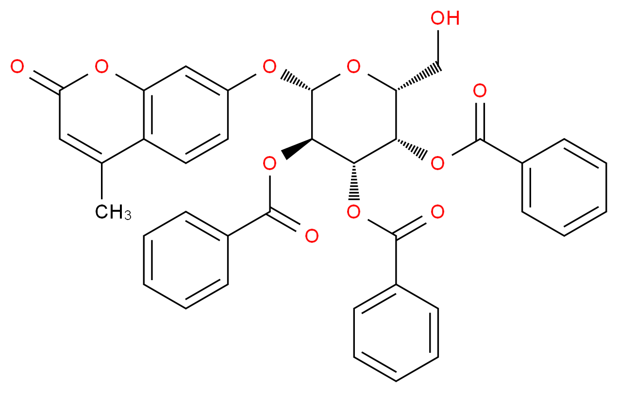 4-Methylumbelliferyl 2,3,4-Tri-O-benzoyl-β-D-galactopyranoside_分子结构_CAS_920975-59-3)