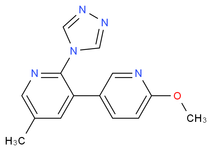 6'-methoxy-5-methyl-2-(4H-1,2,4-triazol-4-yl)-3,3'-bipyridine_分子结构_CAS_)