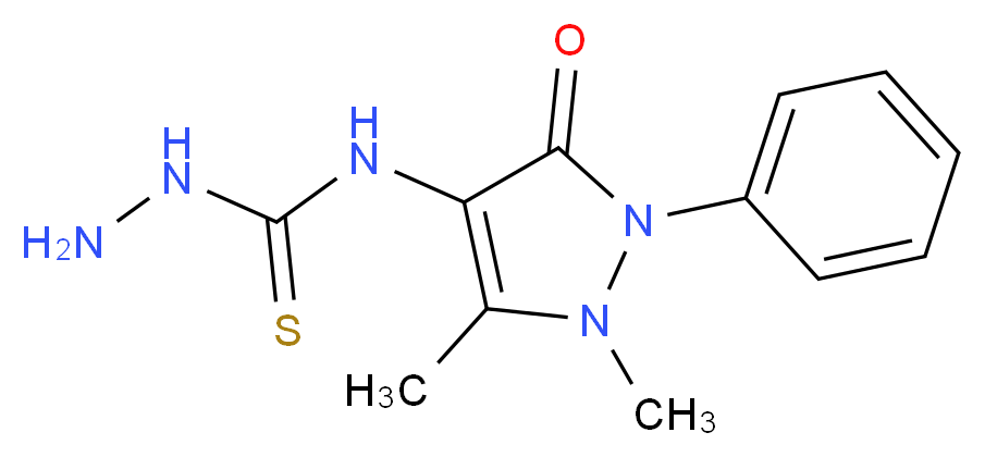 3-amino-1-(1,5-dimethyl-3-oxo-2-phenyl-2,3-dihydro-1H-pyrazol-4-yl)thiourea_分子结构_CAS_96447-49-3