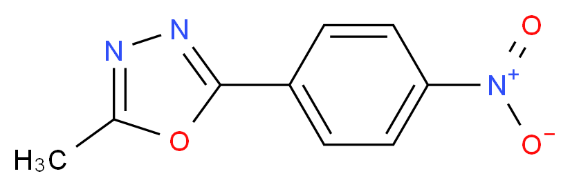 2-methyl-5-(4-nitrophenyl)-1,3,4-oxadiazole_分子结构_CAS_22815-99-2