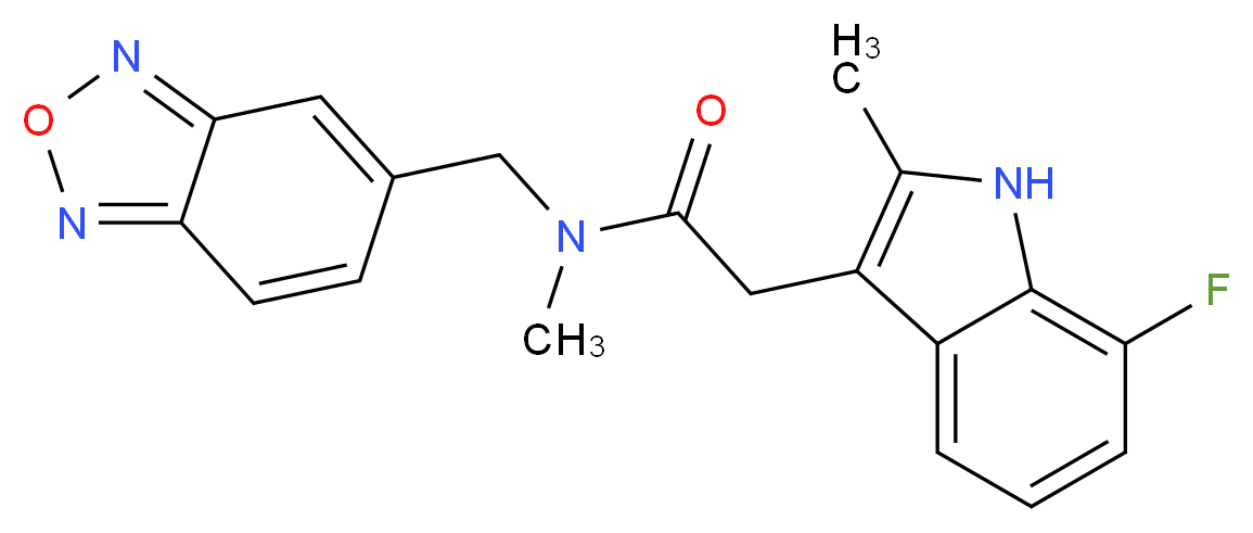 N-(2,1,3-benzoxadiazol-5-ylmethyl)-2-(7-fluoro-2-methyl-1H-indol-3-yl)-N-methylacetamide_分子结构_CAS_)