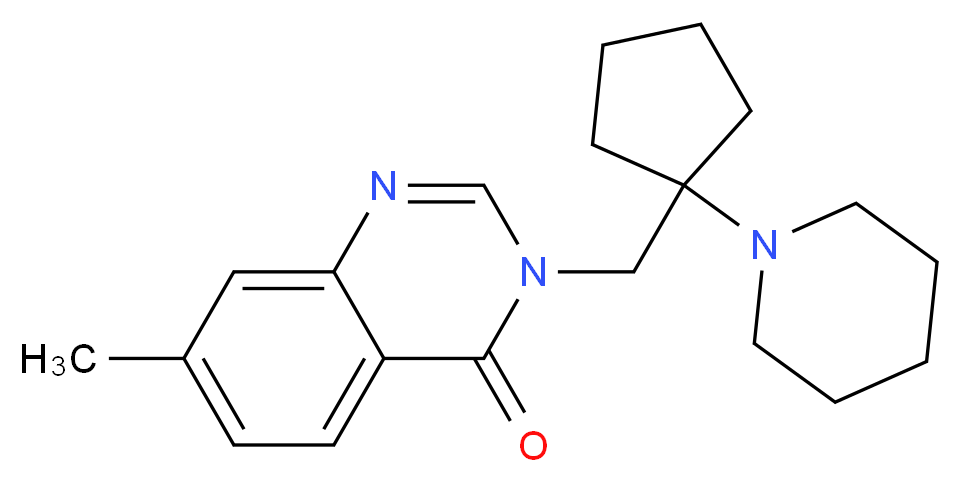 7-methyl-3-[(1-piperidin-1-ylcyclopentyl)methyl]quinazolin-4(3H)-one_分子结构_CAS_)