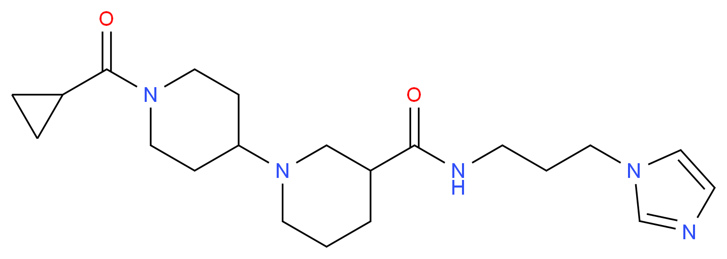 1'-(cyclopropylcarbonyl)-N-[3-(1H-imidazol-1-yl)propyl]-1,4'-bipiperidine-3-carboxamide_分子结构_CAS_)