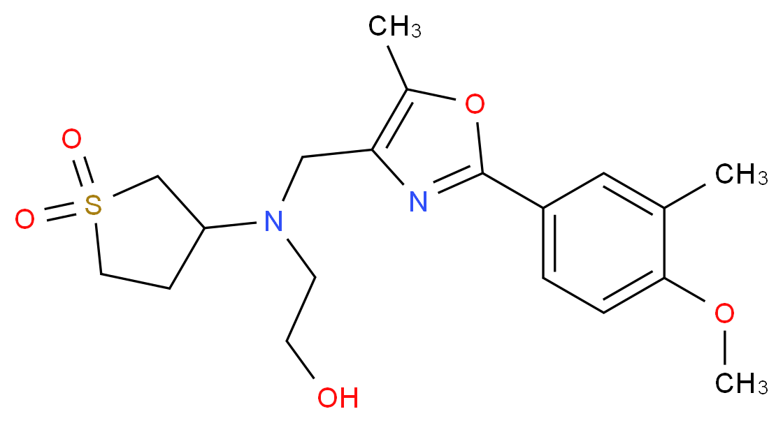 2-((1,1-dioxidotetrahydro-3-thienyl){[2-(4-methoxy-3-methylphenyl)-5-methyl-1,3-oxazol-4-yl]methyl}amino)ethanol_分子结构_CAS_)