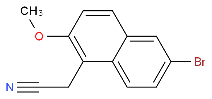 (6-溴-2-甲氧基-1-萘基)乙腈_分子结构_CAS_92643-17-9)