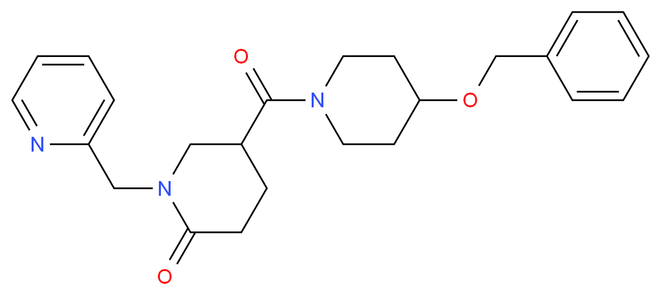 5-{[4-(benzyloxy)-1-piperidinyl]carbonyl}-1-(2-pyridinylmethyl)-2-piperidinone_分子结构_CAS_)