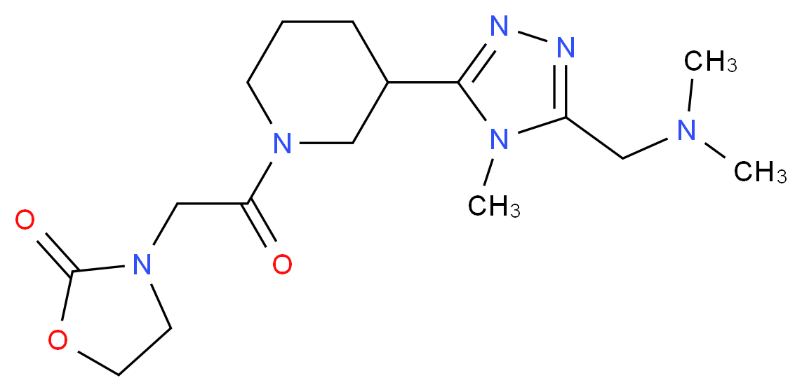3-[2-(3-{5-[(dimethylamino)methyl]-4-methyl-4H-1,2,4-triazol-3-yl}piperidin-1-yl)-2-oxoethyl]-1,3-oxazolidin-2-one_分子结构_CAS_)
