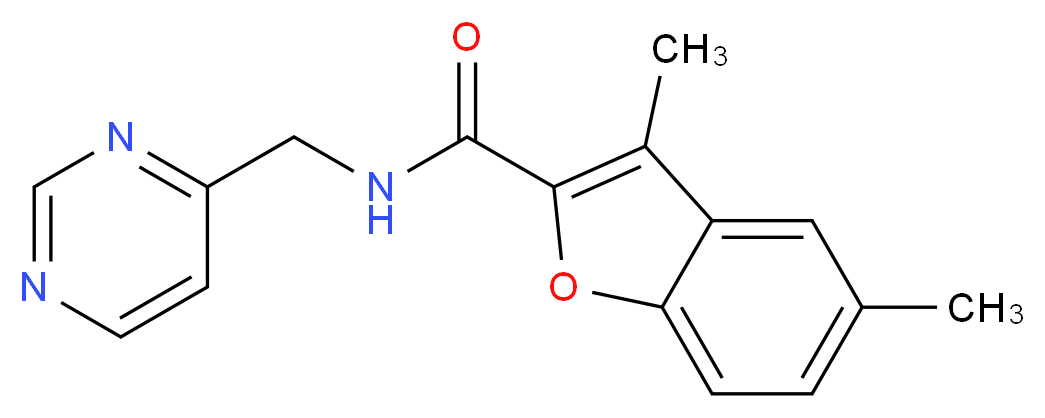 3,5-dimethyl-N-(4-pyrimidinylmethyl)-1-benzofuran-2-carboxamide_分子结构_CAS_)