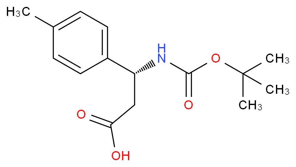 (3R)-3-{[(tert-butoxy)carbonyl]amino}-3-(4-methylphenyl)propanoic acid_分子结构_CAS_479064-97-6